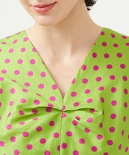 GLEGD01360 S sybilla(エス  バイ シビラ) ドットプリントフレアードレス ライトグリーン×パープルドット