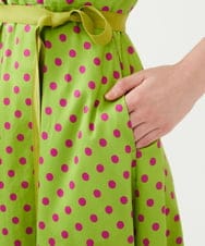 GLEGD01360 S sybilla(エス  バイ シビラ) ドットプリントフレアードレス ライトグリーン×パープルドット