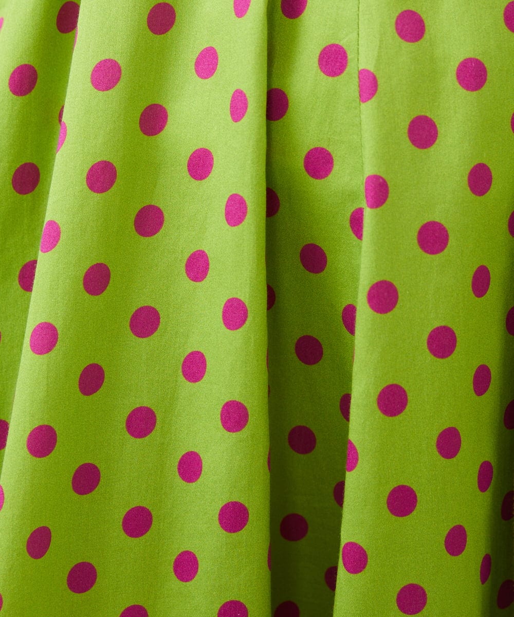 GLEGD01360 S sybilla(エス  バイ シビラ) ドットプリントフレアードレス ライトグリーン×パープルドット