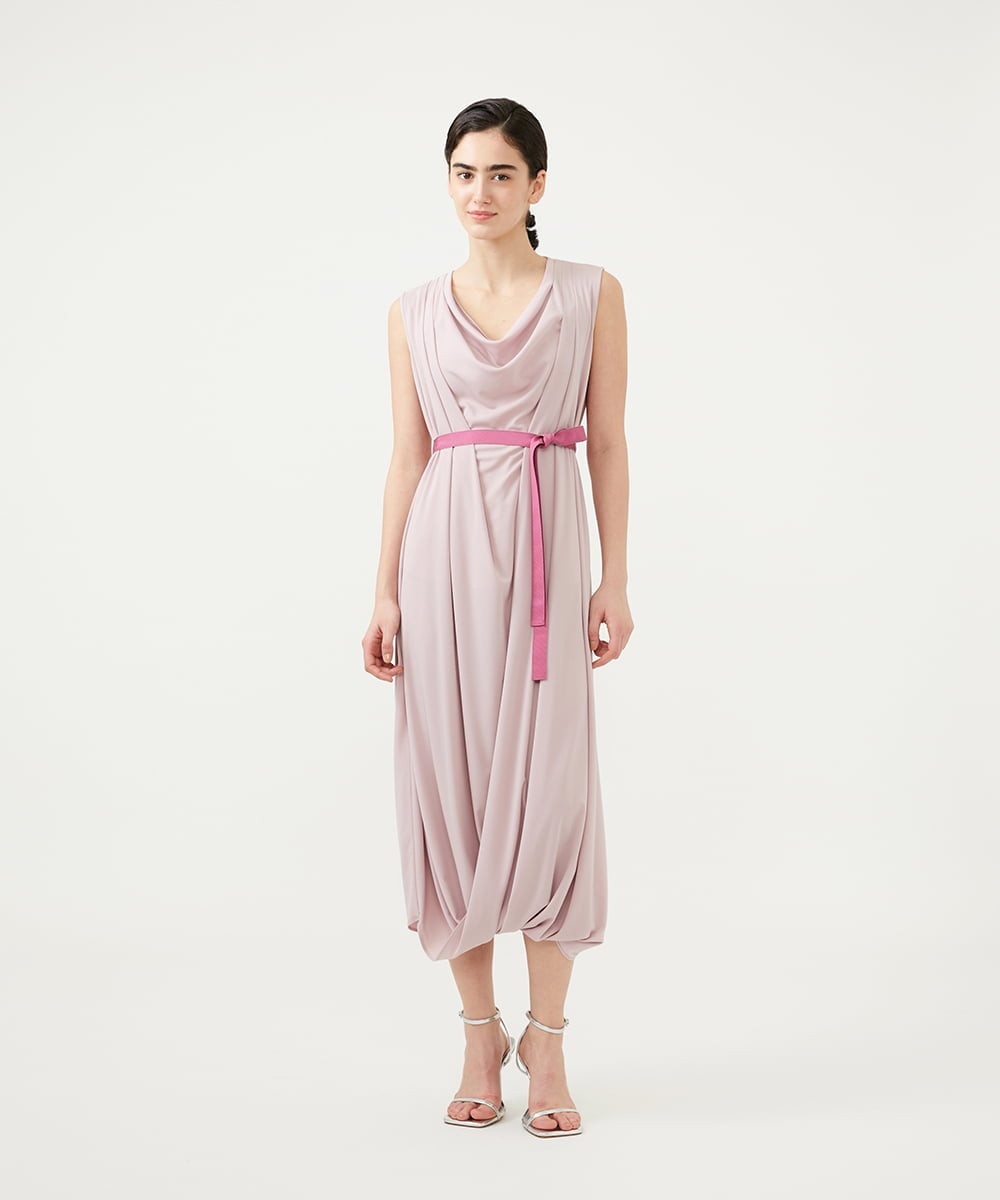 GLEGD02400 S sybilla(エス  バイ シビラ) ツイストヘムドレープドレス ペールピンク