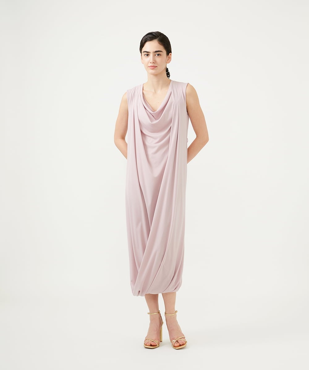 GLEGD02400 S sybilla(エス  バイ シビラ) ツイストヘムドレープドレス ペールピンク