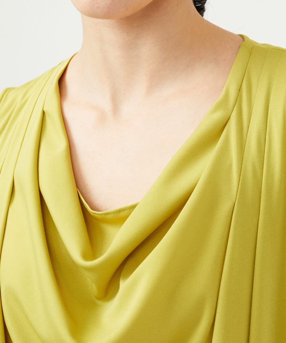 GLEGD02400 S sybilla(エス  バイ シビラ) ツイストヘムドレープドレス レモンイエロー