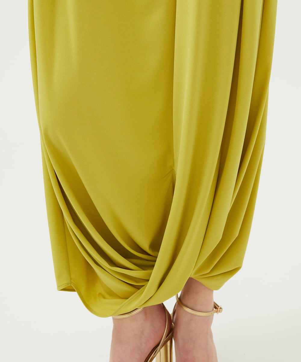 GLEGD02400 S sybilla(エス  バイ シビラ) ツイストヘムドレープドレス レモンイエロー