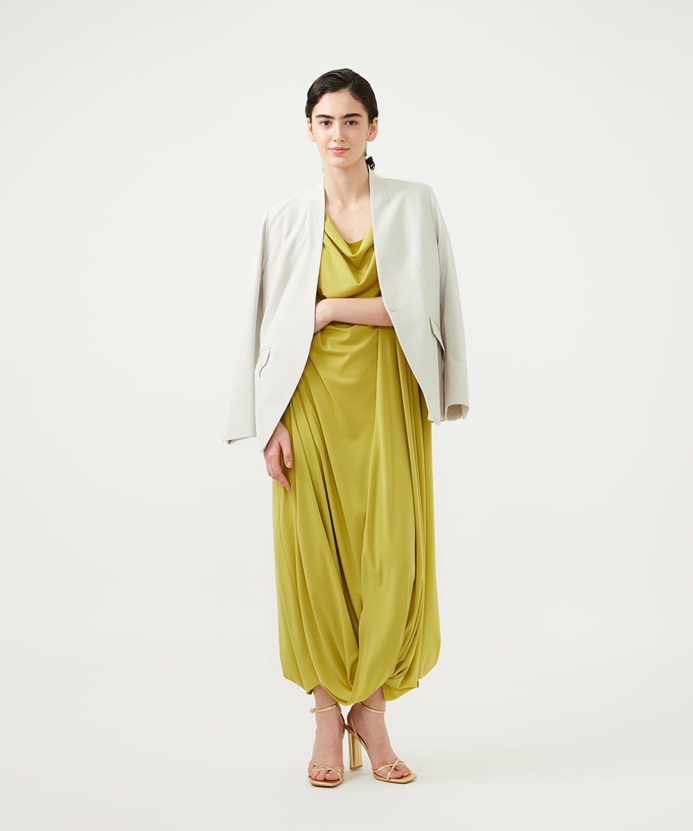 GLEGD02400 S sybilla(エス  バイ シビラ) ツイストヘムドレープドレス レモンイエロー