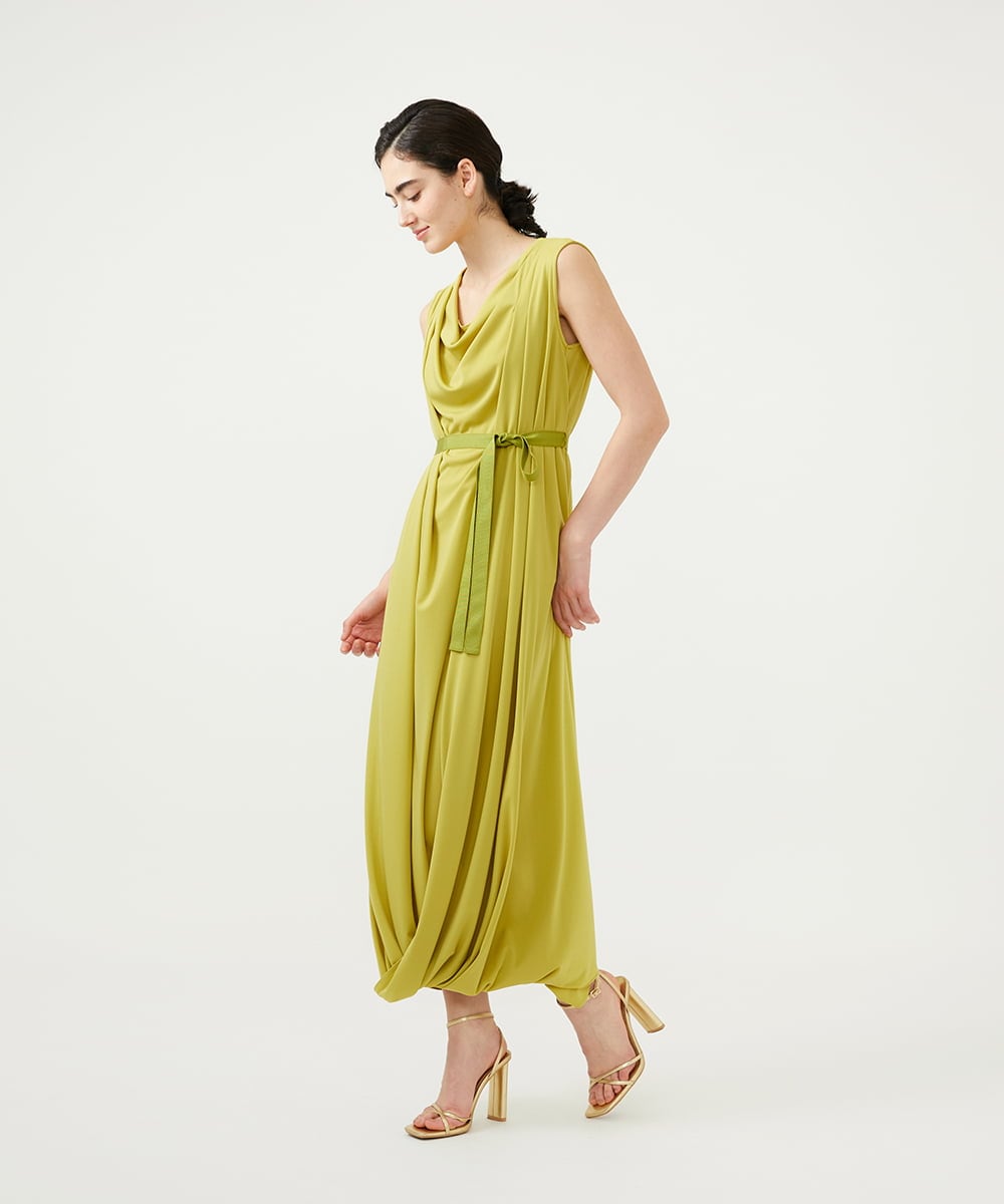 GLEGD02400 S sybilla(エス  バイ シビラ) ツイストヘムドレープドレス レモンイエロー