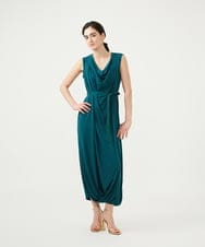 GLEGD02400 S sybilla(エス  バイ シビラ) ツイストヘムドレープドレス ディープグリーン