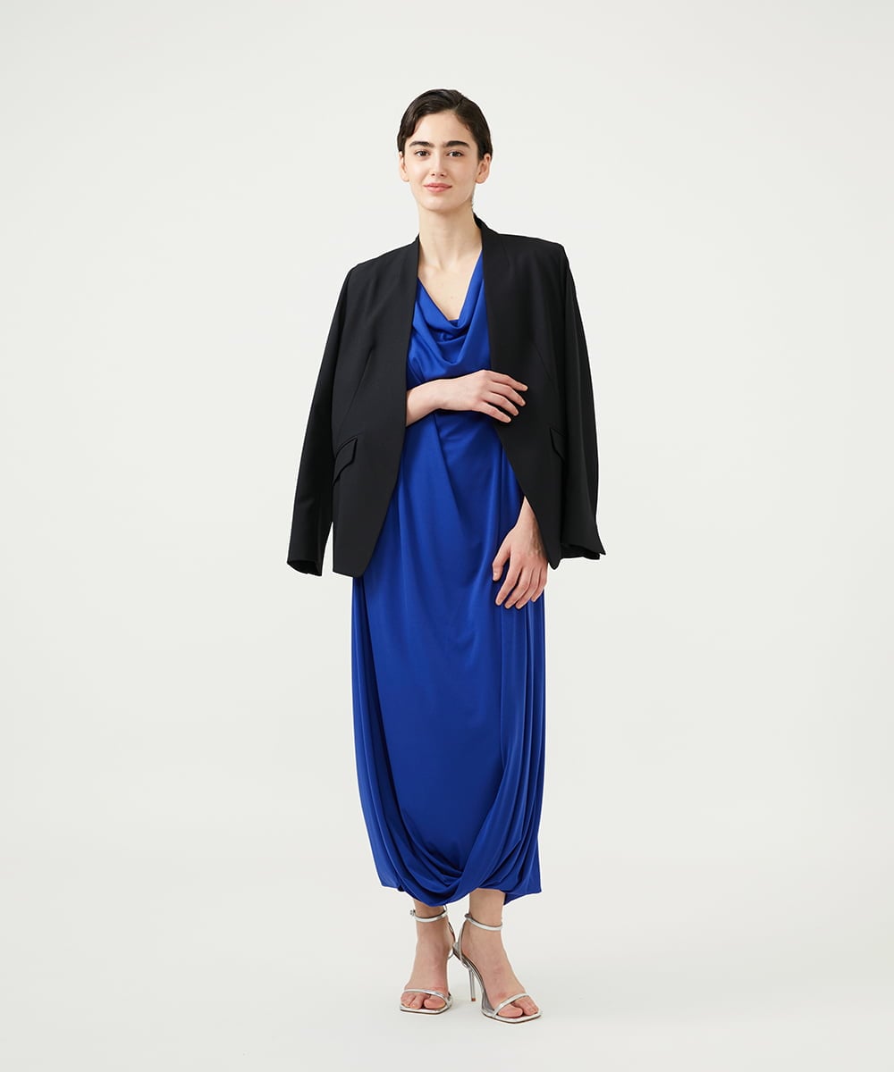 GLEGD02400 S sybilla(エス  バイ シビラ) ツイストヘムドレープドレス ロイヤルブルー