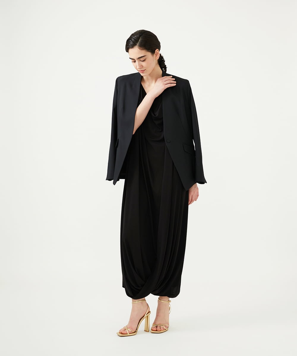 GLEGD02400 S sybilla(エス  バイ シビラ) ツイストヘムドレープドレス ブラック