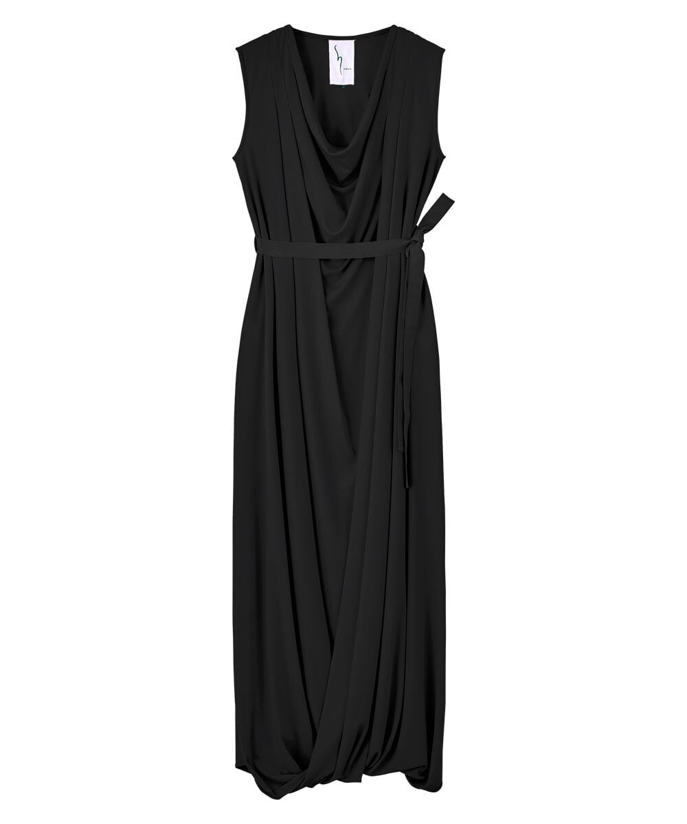 GLEGD02400 S sybilla(エス  バイ シビラ) ツイストヘムドレープドレス ブラック