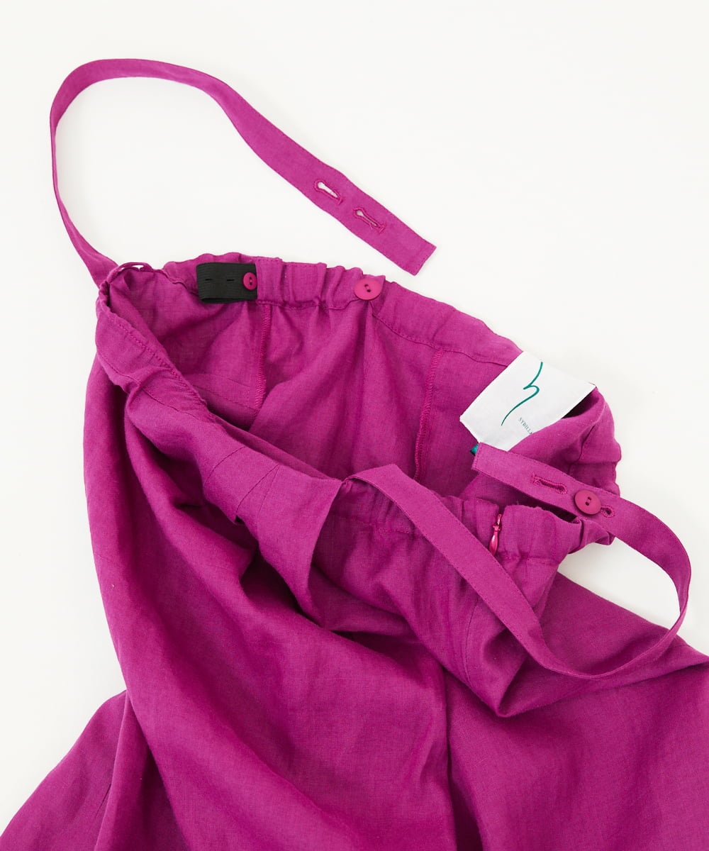 GLEGD04360 S sybilla(エス  バイ シビラ) カラーリネンベアジャンプスーツ モーブ