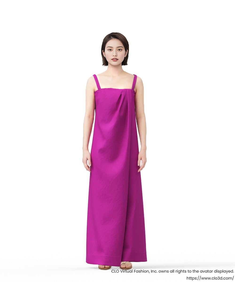 GLEGD04360 S sybilla(エス  バイ シビラ) カラーリネンベアジャンプスーツ モーブ