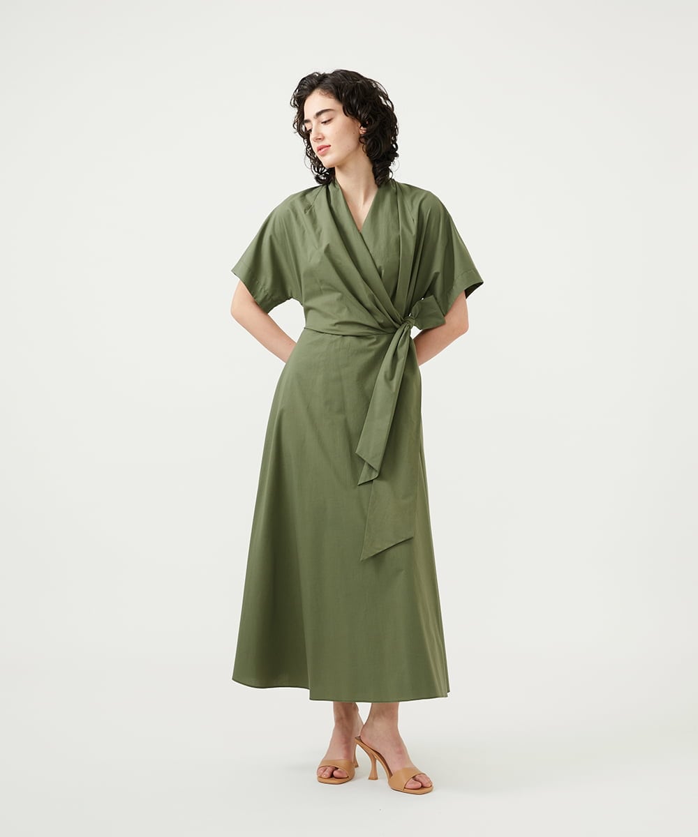 GLEGD05360 S sybilla(エス  バイ シビラ) サマーラップドレス オリーブ