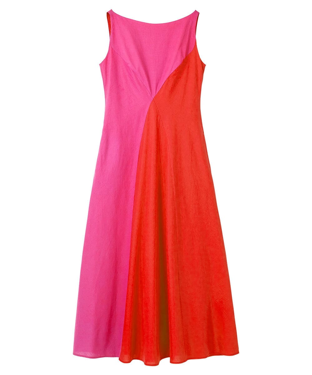 GLEGD06400 S sybilla(エス  バイ シビラ) カラーブロックドレス ピンク×オレンジ