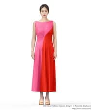 GLEGD06400 S sybilla(エス  バイ シビラ) カラーブロックドレス ピンク×オレンジ