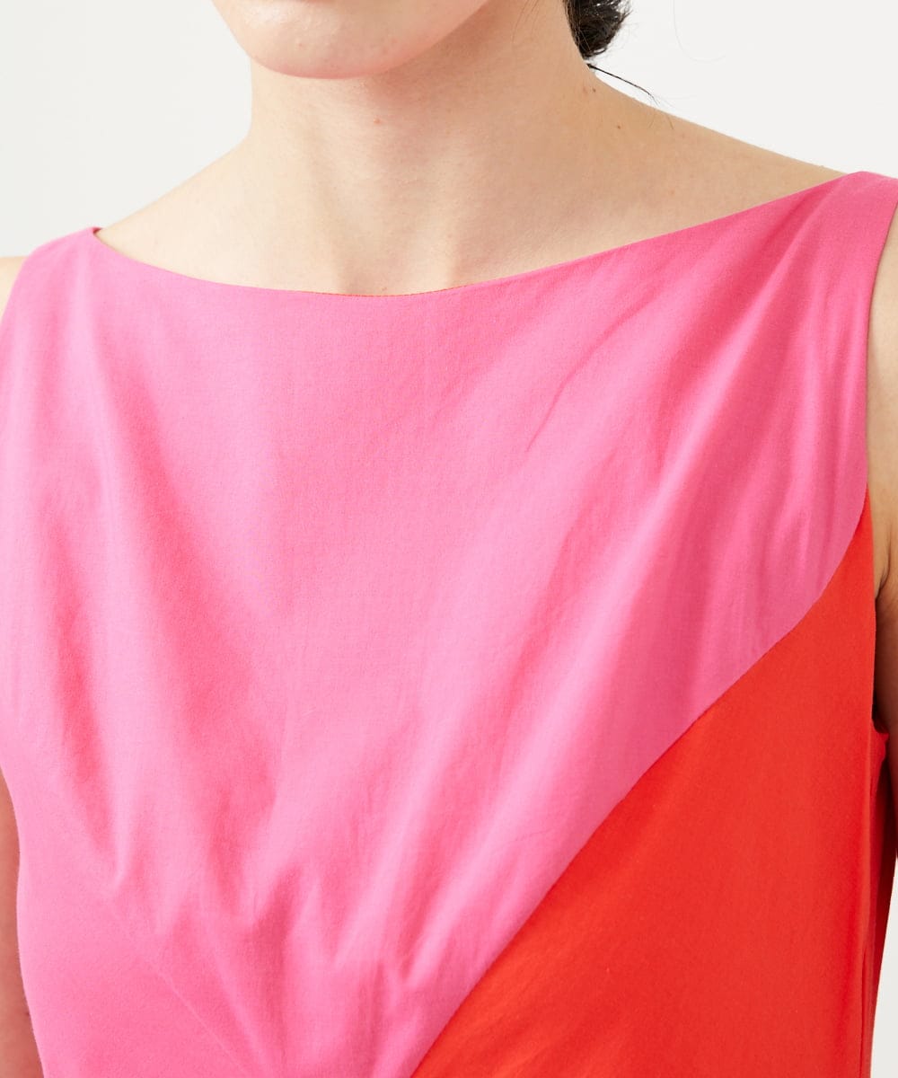 GLEGD06400 S sybilla(エス  バイ シビラ) カラーブロックドレス ピンク×オレンジ
