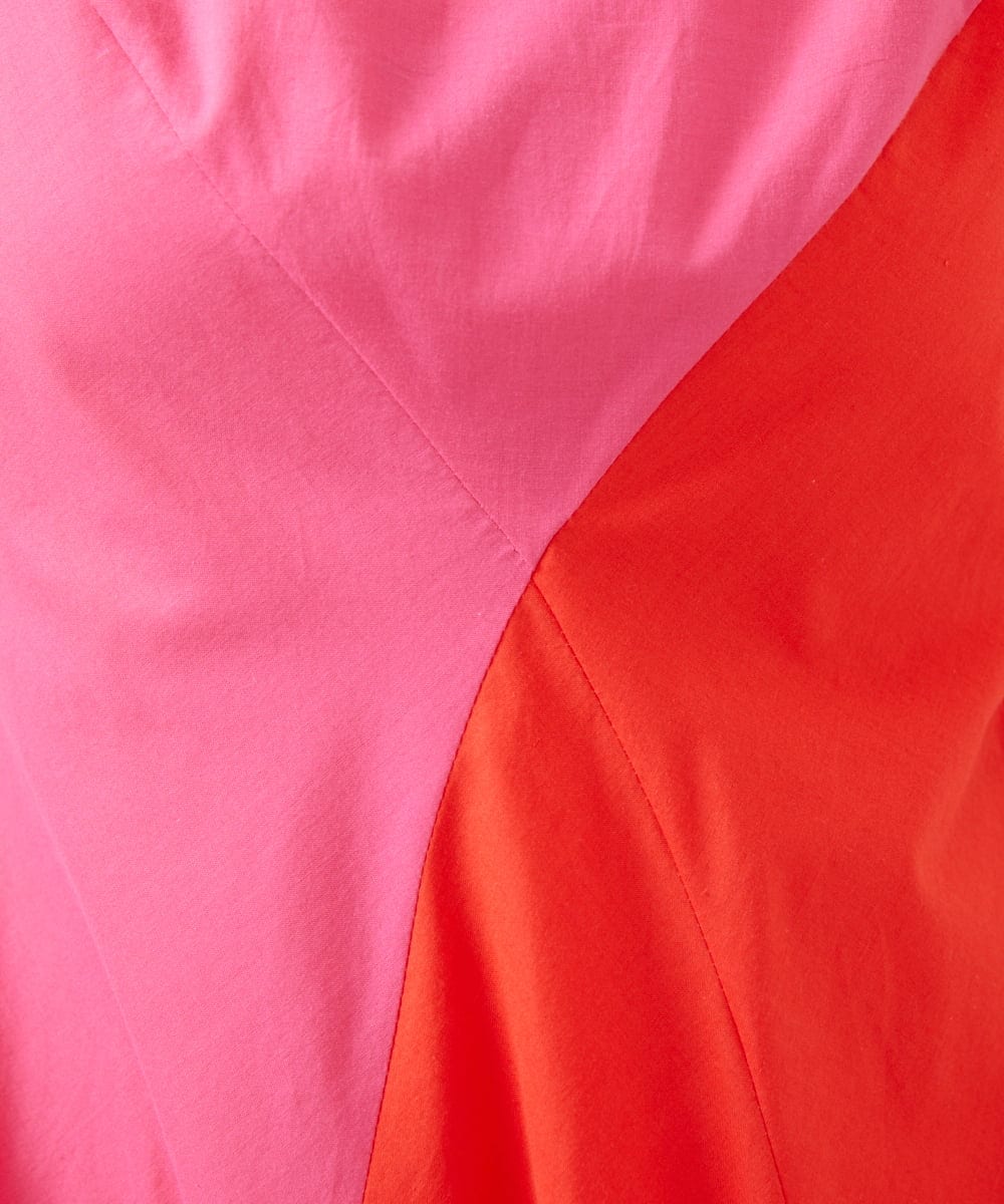 GLEGD06400 S sybilla(エス  バイ シビラ) カラーブロックドレス ピンク×オレンジ