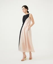 GLEGD06400 S sybilla(エス  バイ シビラ) カラーブロックドレス ブラック×ペールピンク