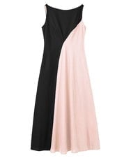 GLEGD06400 S sybilla(エス  バイ シビラ) カラーブロックドレス ブラック×ペールピンク