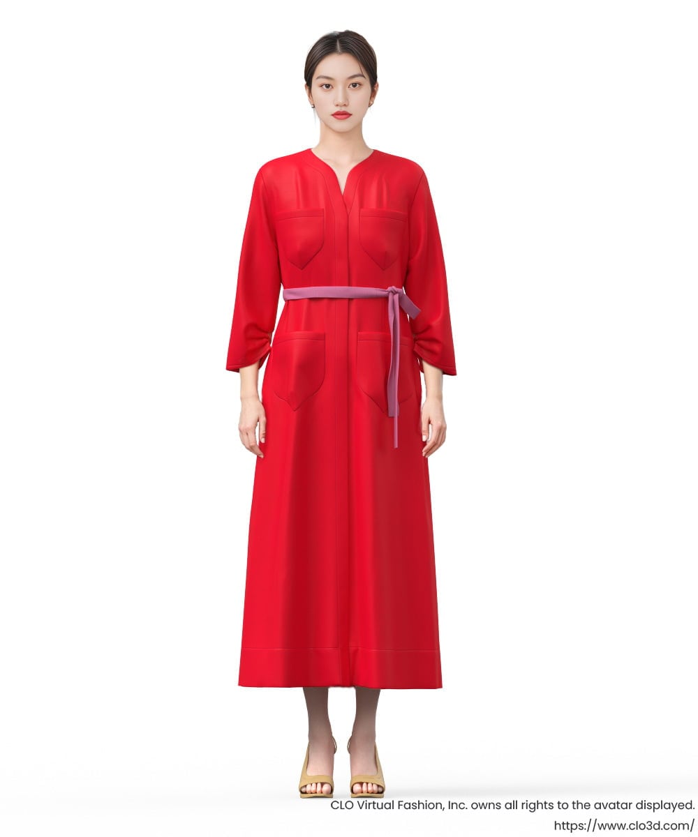 GLEGD08360 S sybilla(エス  バイ シビラ) フォーポケットワンピース レッド