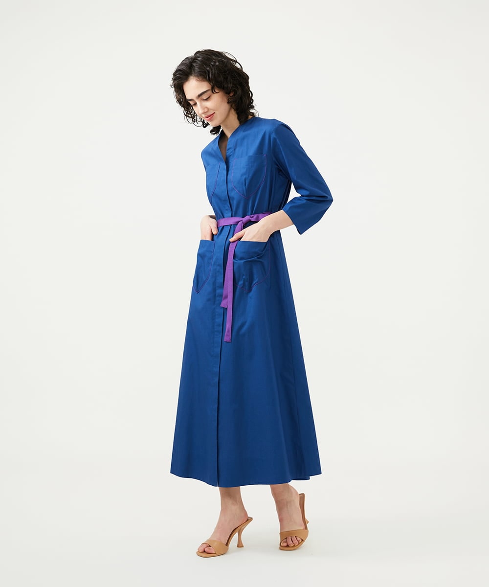 GLEGD08360 S sybilla(エス  バイ シビラ) フォーポケットワンピース ブルー