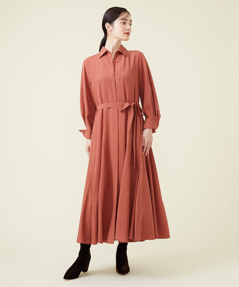 GLEGS01300 S sybilla(エス  バイ シビラ) フルートヘム シャツドレス テラコッタ