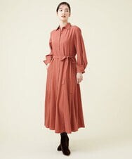 GLEGS01300 S sybilla(エス  バイ シビラ) フルートヘム シャツドレス テラコッタ