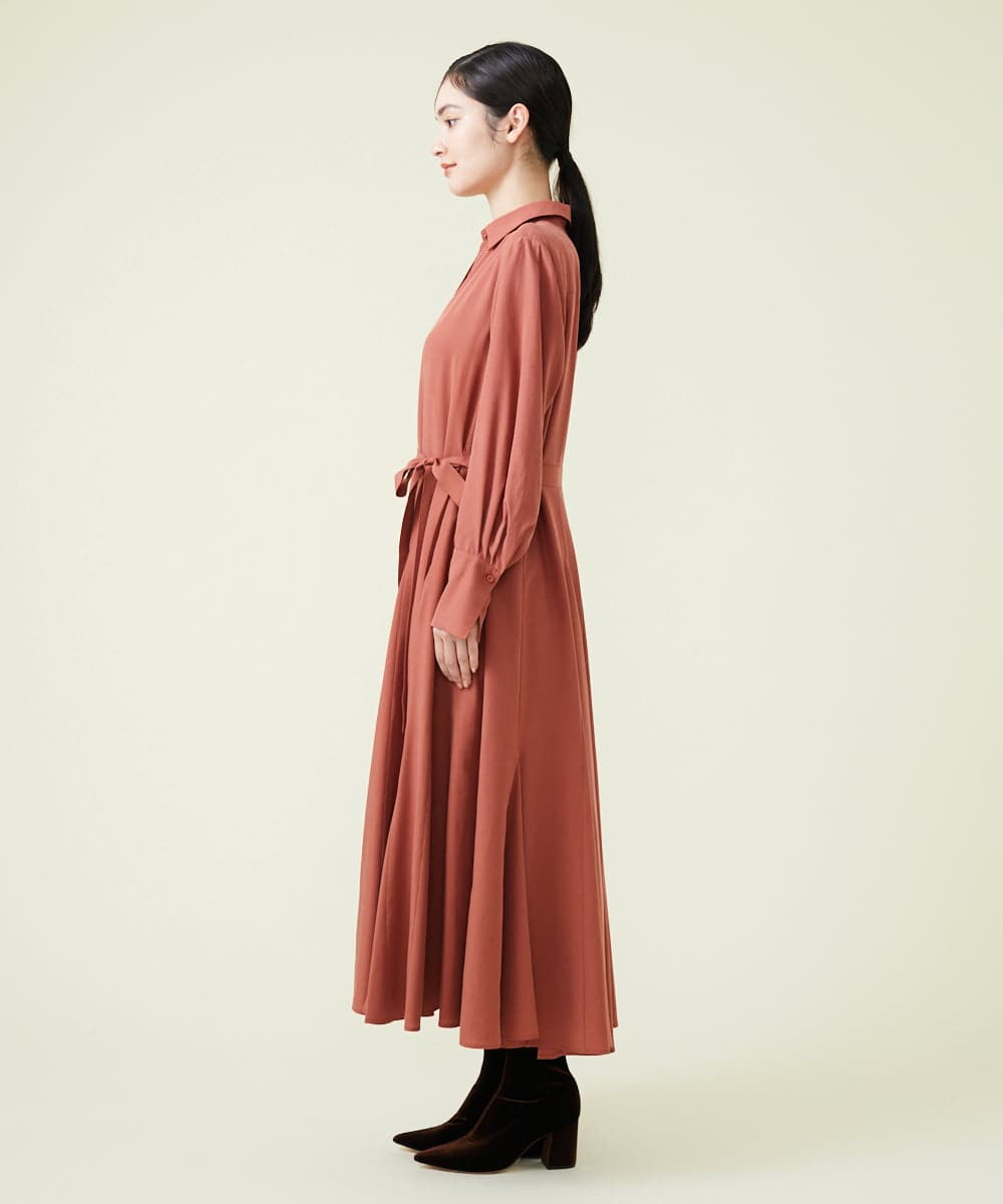 GLEGS01300 S sybilla(エス  バイ シビラ) フルートヘム シャツドレス テラコッタ