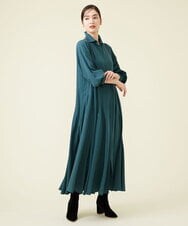 GLEGS01300 S sybilla(エス  バイ シビラ) フルートヘム シャツドレス ダークグリーン