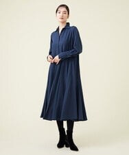 GLEGS01300 S sybilla(エス  バイ シビラ) フルートヘム シャツドレス ネイビー