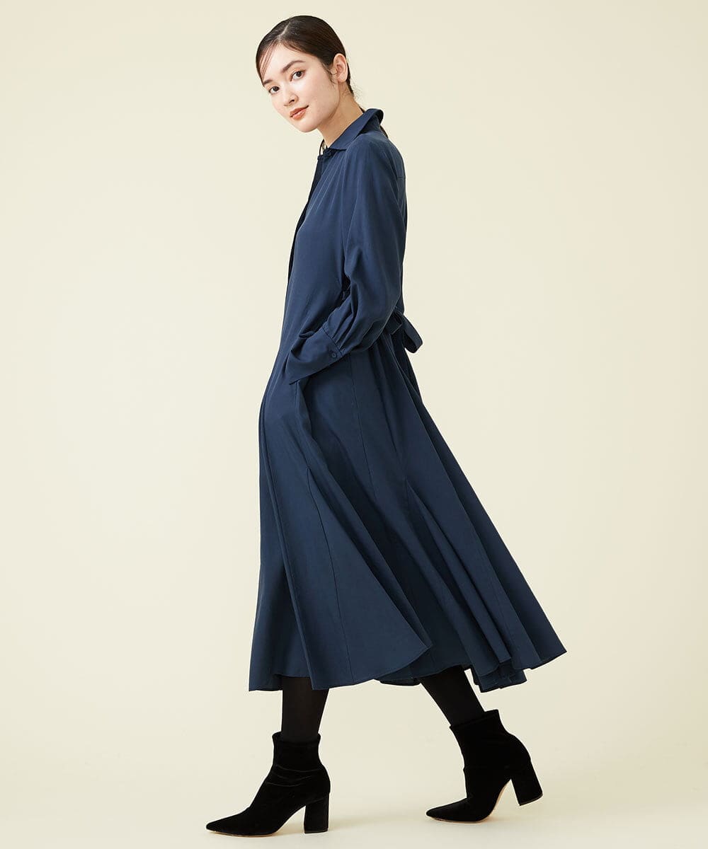 GLEGS01300 S sybilla(エス  バイ シビラ) フルートヘム シャツドレス ネイビー