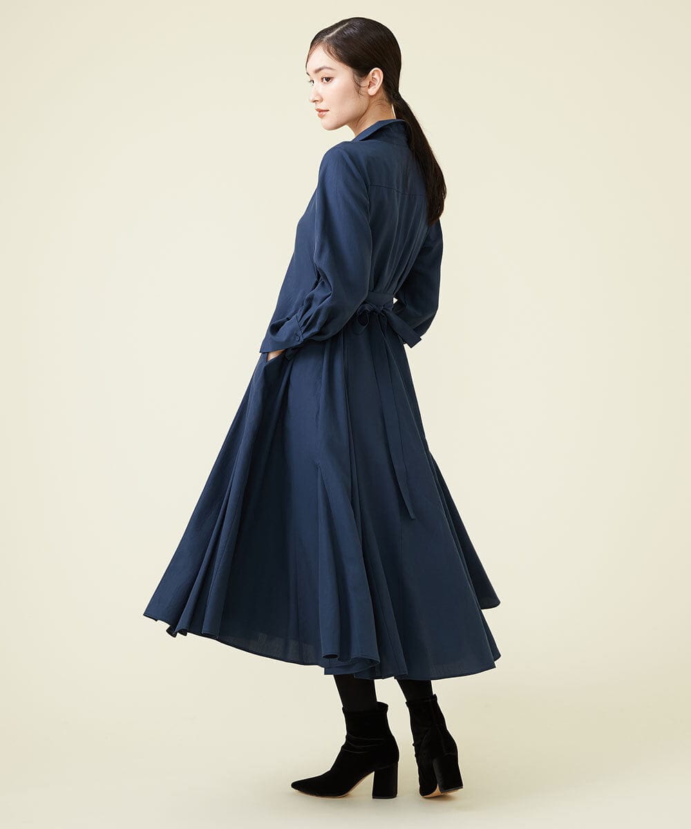 GLEGS01300 S sybilla(エス  バイ シビラ) フルートヘム シャツドレス ネイビー