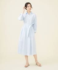 GLEGX12270 S sybilla(エス  バイ シビラ) 【メディア着用】ストライプシャツドレス ペールブルー