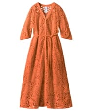GLEHS06300 S sybilla(エス  バイ シビラ) カットワークエンブロイダリードレス オレンジ