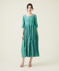 GLEHS07300 S sybilla(エス  バイ シビラ) シャイニーボタニカルフォルムドレス ジェードグリーン