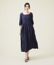 GLEHS07300 S sybilla(エス  バイ シビラ) シャイニーボタニカルフォルムドレス ネイビー
