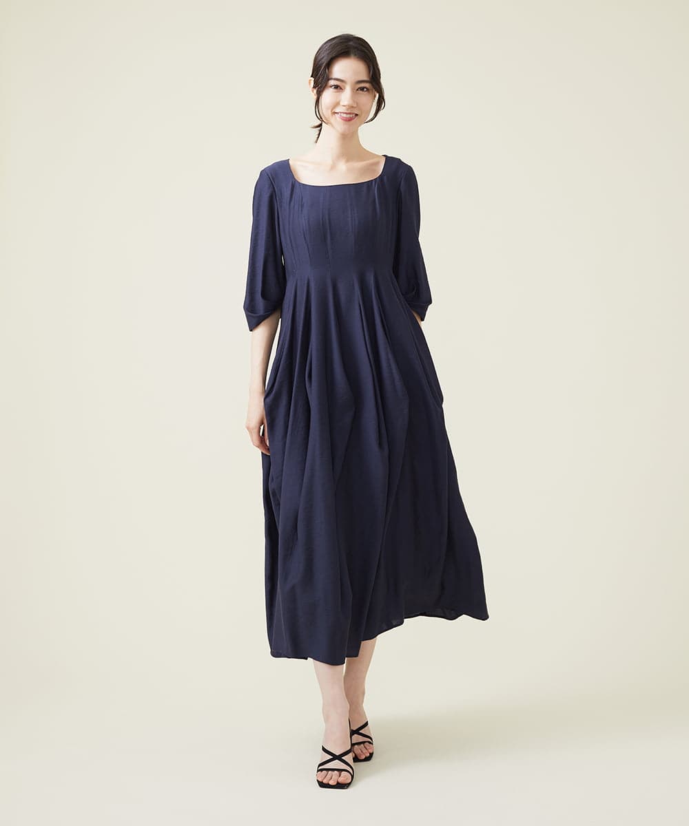 GLEHS07300 S sybilla(エス  バイ シビラ) シャイニーボタニカルフォルムドレス ネイビー