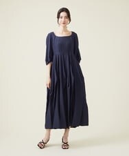 GLEHS07300 S sybilla(エス  バイ シビラ) シャイニーボタニカルフォルムドレス ネイビー
