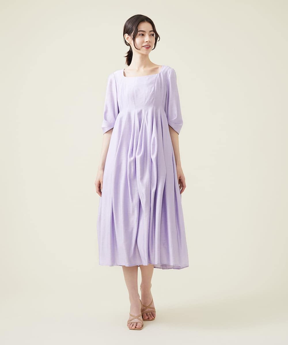 GLEHS07300 S sybilla(エス  バイ シビラ) シャイニーボタニカルフォルムドレス リラ