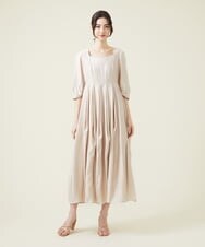 GLEHS07300 S sybilla(エス  バイ シビラ) シャイニーボタニカルフォルムドレス ヌードベージュ