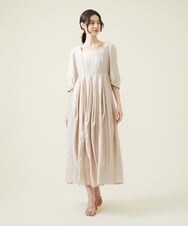 GLEHS07300 S sybilla(エス  バイ シビラ) シャイニーボタニカルフォルムドレス ヌードベージュ