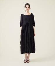 GLEHS07300 S sybilla(エス  バイ シビラ) シャイニーボタニカルフォルムドレス ブラック