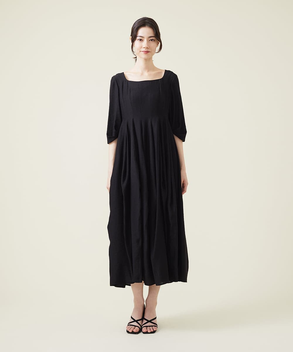 GLEHS07300 S sybilla(エス  バイ シビラ) シャイニーボタニカルフォルムドレス ブラック
