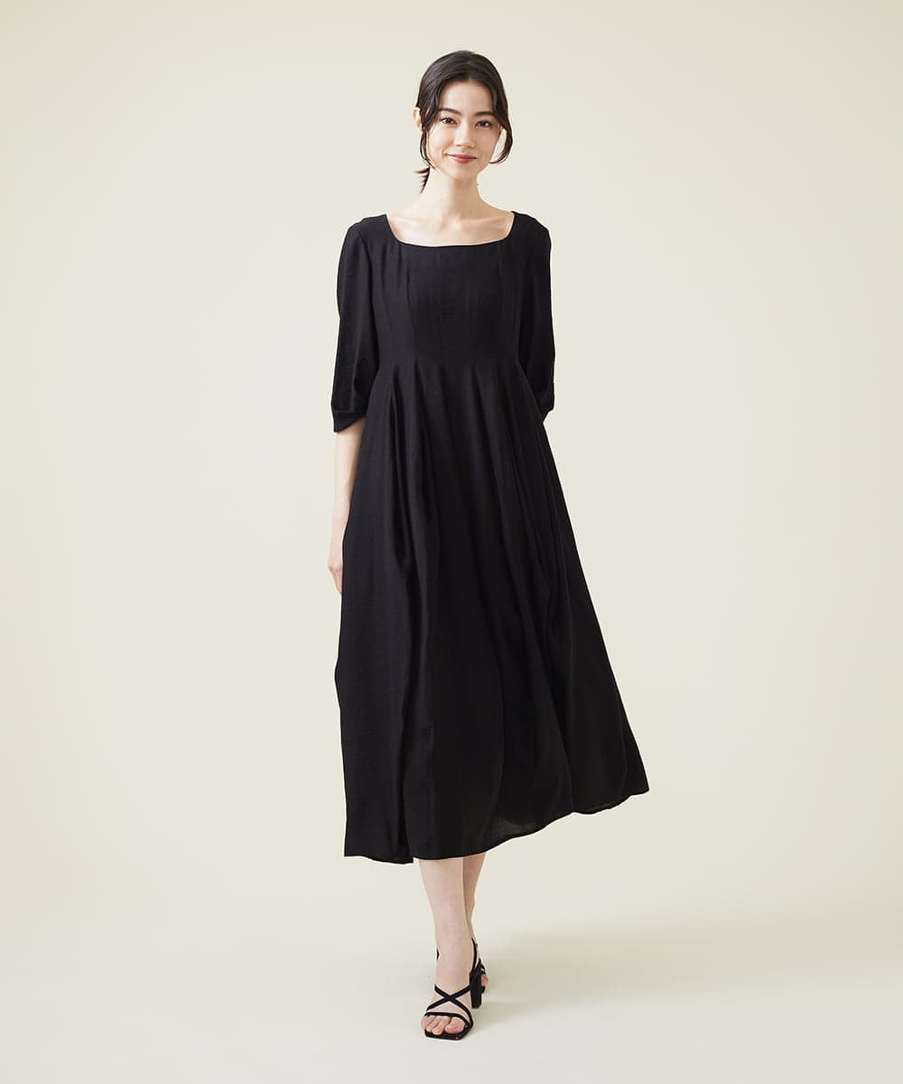 GLEHS07300 S sybilla(エス  バイ シビラ) シャイニーボタニカルフォルムドレス ブラック