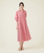 GLEHS10250 S sybilla(エス  バイ シビラ) カラーストライプシャツドレス レッド×ホワイト