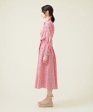 GLEHS10250 S sybilla(エス  バイ シビラ) カラーストライプシャツドレス レッド×ホワイト