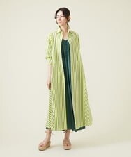 GLEHS10250 S sybilla(エス  バイ シビラ) カラーストライプシャツドレス ライムグリーン×ホワイト