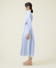 GLEHS10250 S sybilla(エス  バイ シビラ) カラーストライプシャツドレス スカイブルー×ホワイト