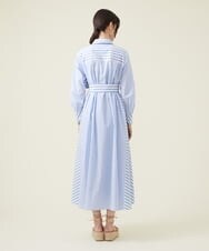 GLEHS10250 S sybilla(エス  バイ シビラ) カラーストライプシャツドレス スカイブルー×ホワイト