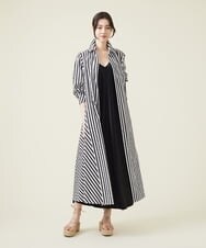 GLEHS10250 S sybilla(エス  バイ シビラ) カラーストライプシャツドレス ブラック×ホワイト