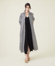 GLEHS10250 S sybilla(エス  バイ シビラ) カラーストライプシャツドレス ブラック×ホワイト